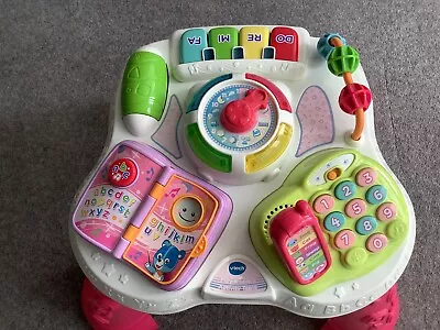 Vtech 1480 Baby Activity Table Musical Keys Telephone Clock Numbers Etc Vgc • £9.95