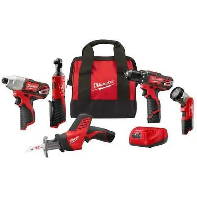 Milwaukee M12 12-Volt Lithium-Ion Cordless Combo Kit (5-Tool) With Two 1.5 Ah Ba • $239