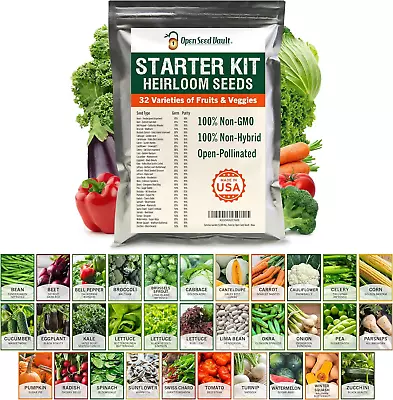 (32) Variety Pack Survival Gear | 15000 Non GMO Organic Heirloom .. • $17.84