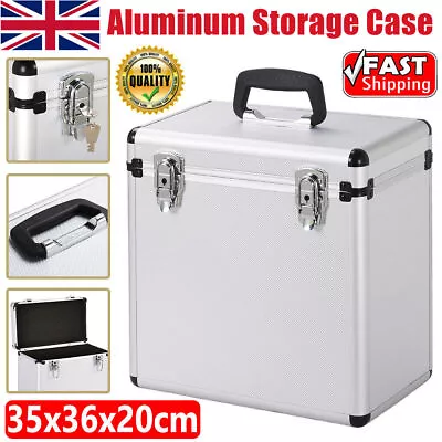 Aluminium Record Storage Case Silver DJ Box Heavy Duty Holds 50pcs 12  Vinyl LP • £26.89