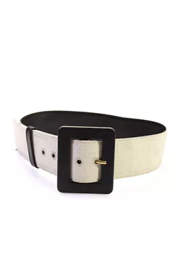 Yves Saint Laurent Womens Leather Woven Square Buckled Belt Brown Size L • $85.39