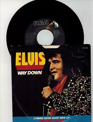 Elvis Presley 45 Rpm Record And Picture Sleeve. Way Down Pledging My Love • $8.99