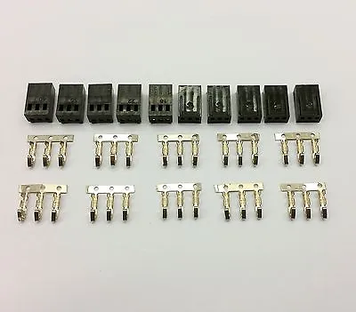 Pk Of 10 - Female 3 Pin Fan Power Connector - Black Inc Pins • $6.62