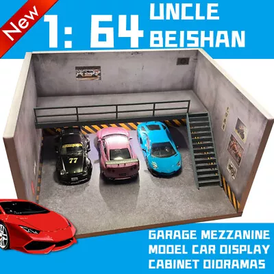 1:64 Scale Car Model Diorama Parking Lot Scenery Garage LED Lighting DisplayFspk • $23.95