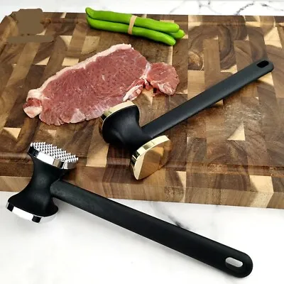 Heavy Weight Aluminium Metal Meat Mallet Tenderiser Steak Beef Chicken Hammer UK • £7.49