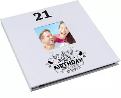 Personalised Large Birthday Photo Album Linen Hardcover Any Age LLPA-5 • £24.99