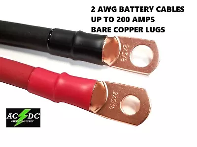 2 Gauge Copper Battery Cables Power Wire Car Carts. Truck Inverter RV Solar  • $23.94