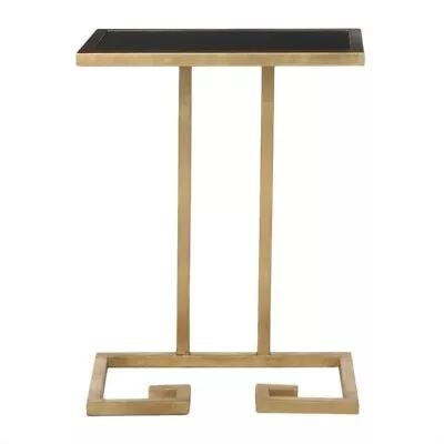 Safavieh Murphy Iron And Glass Accent Table In Gold And Black • $122.99