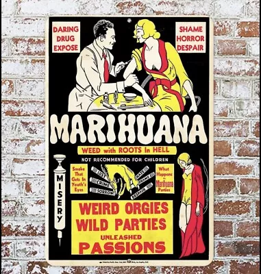 Marihuana Metal Tin Sign 8x12 Retro Looking • $12.75