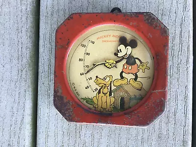 Antique 1939 MICKEY MOUSE Thermometer- Fully Working Accurate Clean & Complete • $1020