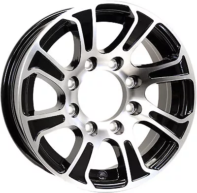 Aluminum Trailer Wheel 16X6 16 X 6 8 Lug 6.5 Center Summit Black Rim • $119.97