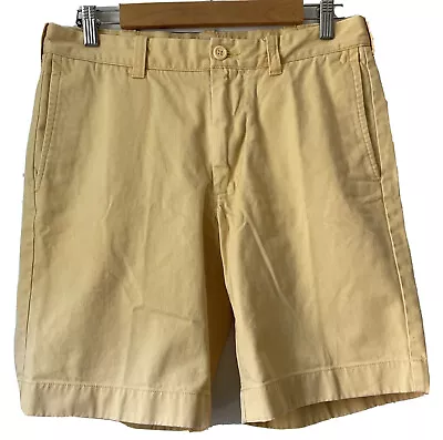 Vintage J Crew Yellow Flat Front Cotton Chino Shorts SZ 31 Inseam-9” • $10