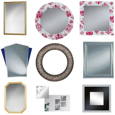 Modern Round Square Rectangular Pentagon Octagon Home Decor Mirrors & Tiles • £27.99