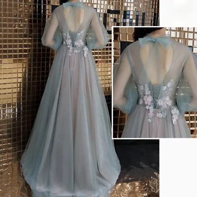 Lady Floral Mesh Fairy Dress Evening Prom Ball Gown Lolita Princess Elegant • £62.86