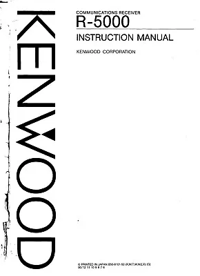 Operating Instructions For Kenwood R-5000 • $20.92