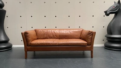 £850 • Buy John Lewis Halo Groucho Medium 2 Seater Leather Sofa Antiqued Vintage Rrp £1750