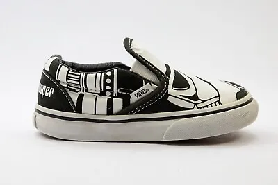 Vans Star Wars Storm Trooper Black & White Slip On Shoes Toddler Size 7 • $31.95