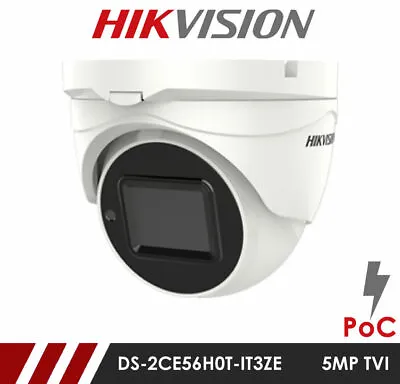 £39.99 • Buy HIKVISION 2K 5MP Turret Camera PoC Motorised Vari-focal IP67 OSD Coax 2.7-13.5mm