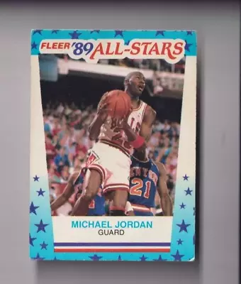 Michael Jordan 1989 Fleer Basketball All-stars Sticker Card #3 Chicago Bulls Hof • $0.99