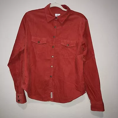 Vintage Calvin Klein Women’s Corduroy Orange Button Down Size Med • $22