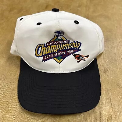 Vintage 90s Baltimore Orioles Big Logo Snapback Cap Hat Cal Ripken Jr White Mens • $29.99