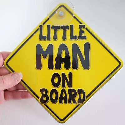 BRAND NEW   YELLOW LITTLE MAN   BABY ON BOARD Car Window Sign • £4.75