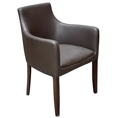 Nina Luxury Dining Carver Chair Brown Faux Leather Restaurant Or Home • £125