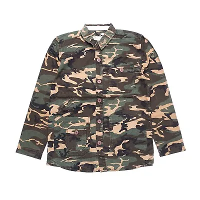 D-Struct Project Mens Camouflage Button Up Collared Smart Casual Shirt Overshirt • £18.99
