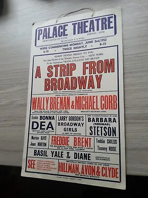 Variety Theatre Poster Box Office Card 1952newcastle Palace Striptease Show • £24