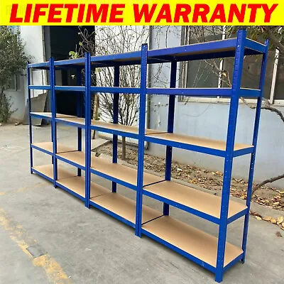 5 Tier Heavy Duty Boltless Metal Shelving Shelves Storage Shelf Garage Blue Shed • $54.50