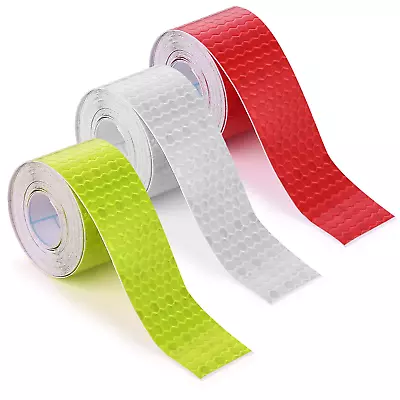 3 Rolls Reflective Tape Outdoor Waterproof Reflective Warning Tape Reflector Tap • $10.10