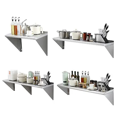 VEVOR Stainless Steel Wall Mounted Shelf Kitchen Restaurant Shelving Multisize • $45.99