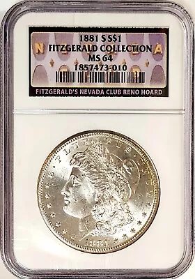 1881-S Morgan Dollar NGC MS 64 Fitzgerald Collection Sale NO RESERVE ! • $89