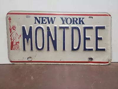 1986 New York VANITY MONTDEE License Plate Tag Original. • $29.99