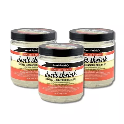 Aunt Jackie's Don't Shrink Flaxseed Curling Gel 15 Oz Lot Of 3 Free Shipping • $18.99