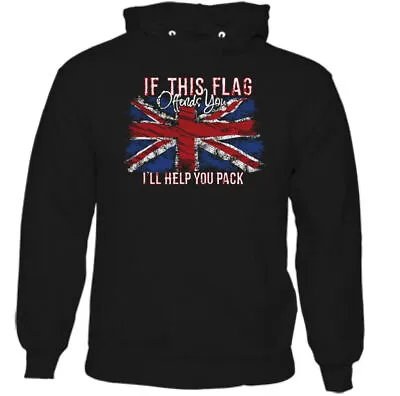 If This Flag Offends You Mens Union Jack Hoodie Immigration Rugby Football Top • £24.49