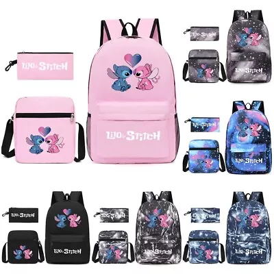 Lilo And Stitch Backpack 3pcs Set Kids School Book Bag Handbag Pencil Case BG2 • $39.99