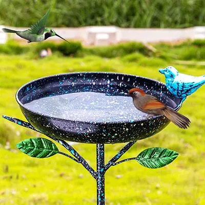 Metal Bird Bath With Garden Stake Lightweight Birdbath Detachable Rustproof C... • $39.68