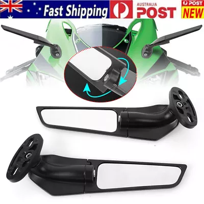 2x Wind Swivel Wing Rearview Side Mirror For Yamaha R3 R15 R25 For Ninja 250 300 • $39.98