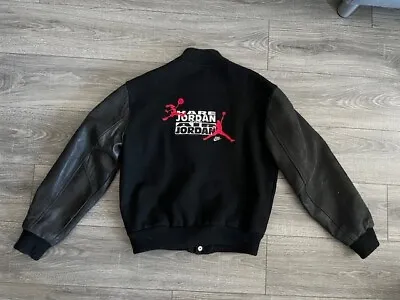 Michael Jordan Hare Jordan Varsity Leather/Wool Jacket- Slightly Used • $500