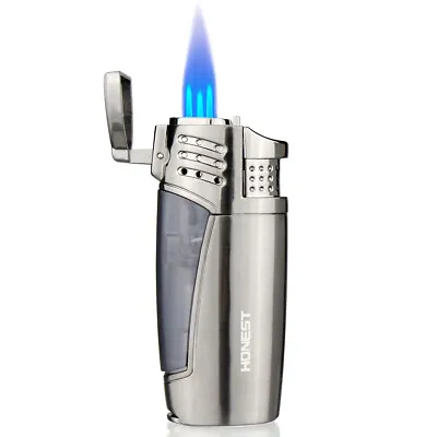 £14.24 • Buy Windproof Jet Lighter 3 Flame Lighter Gas Butane Refillable Lighter Cigar Punch