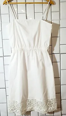 NWOT MIGUELINA 100% Cotton Lightweight White Dress With Embroidered Hem • $99