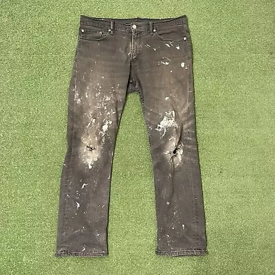 Levis 514 Mens Black Jeans 34W 32L Painters Working Mans Trousers • $1