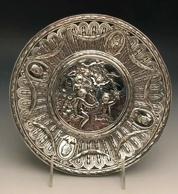 Fancy European Silver Tray With Cherubs And Busts 800 Fine Silver German? • $495
