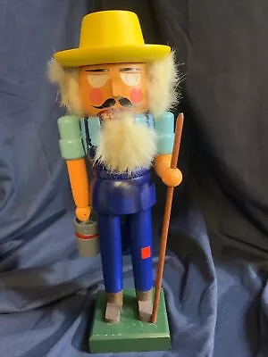 Vintage Nutcracker Farmer VEB HOLZWAREN GAHLENZ Germany 12” Tall Wood • $29.95