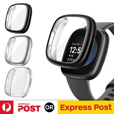 For Fitbit Versa 4 3 2 Sense 2 Case TPU Soft Shockproof Cover Screen Protector • $4.75