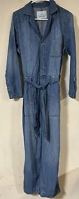 H&M -&Denin Jumpsuit/Boiler Suit Chambray Denim Women’s Sz 6 Long Sleeve W/belt • $28