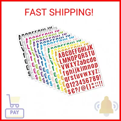 12 Sheets Alphabet Stickers Large 972 Letter Stickers 1 Inch Vinyl Self-Adhesiv • $11.26