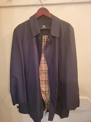 Burberry Jacket Adult Size 52 Trench Coat Overcoat  Rain Coat Black XL • $200