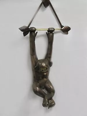 In The Manner Of Bustamante Hanging Brass Monkey Sculpture • $1195